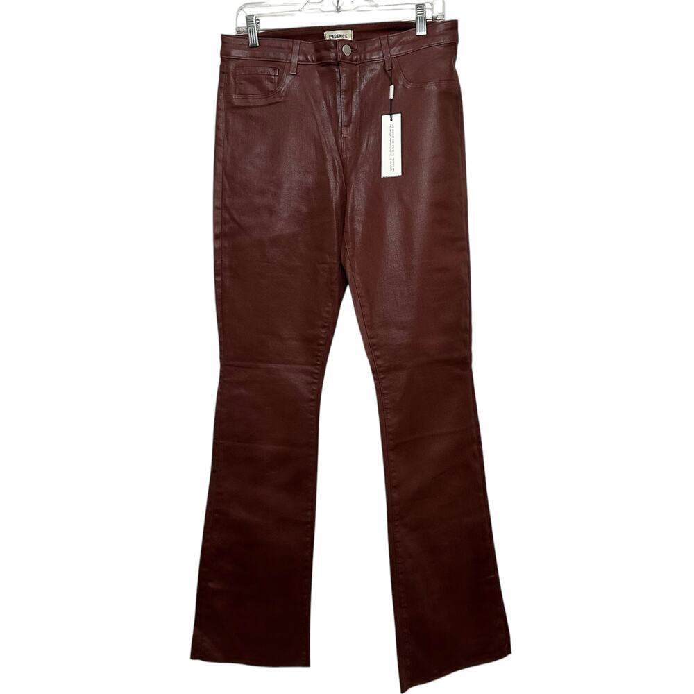 L’Agence women’s NWT’s Ruth coated cotton-blend slim leg pants. Size 31